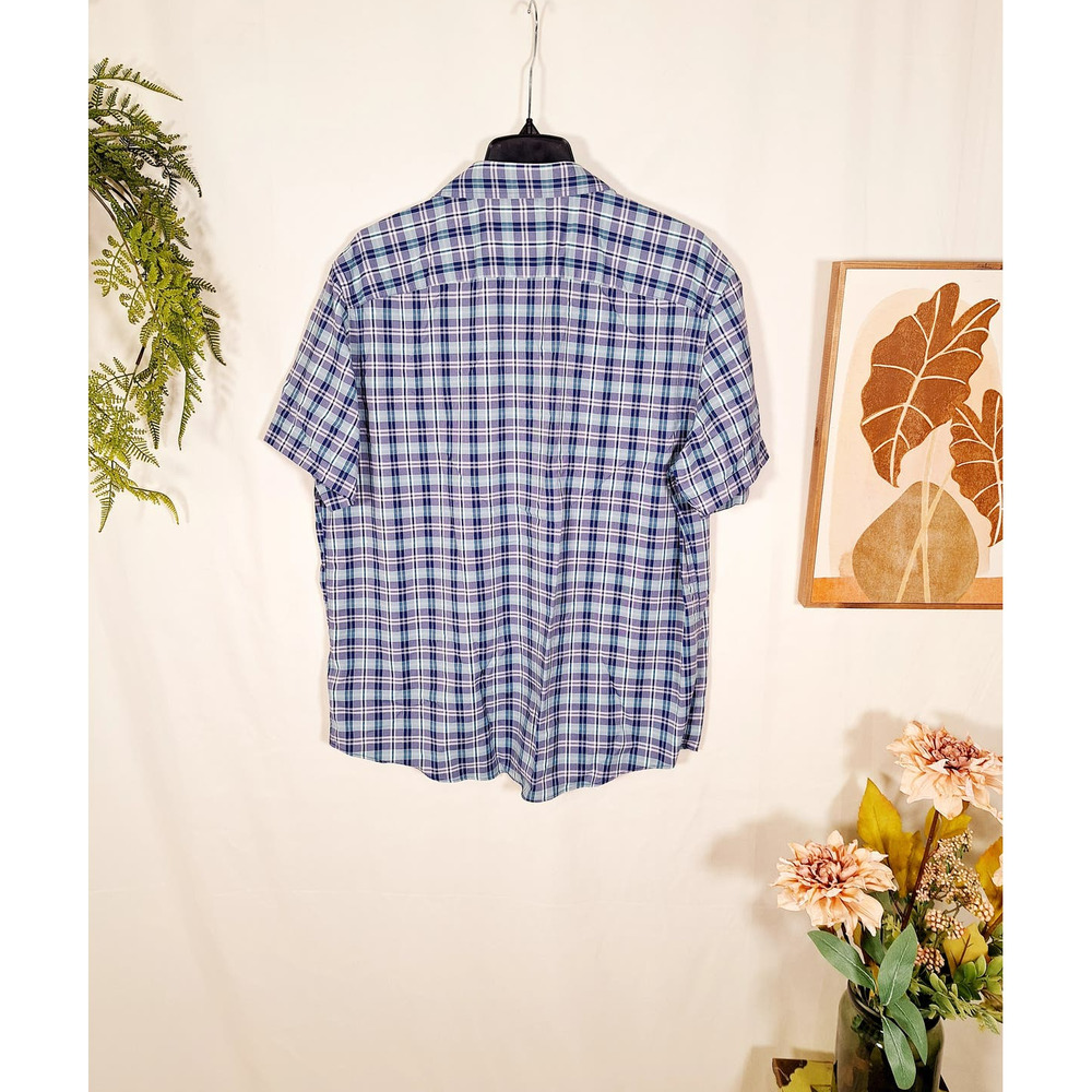 Untuckit Men's Button-Up Short-Sleeved Multi-Colored Striped Shirt X-L - Picture 2 of 6